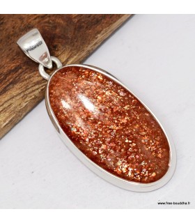 Pendentif Authentique Pierre du soleil ovale