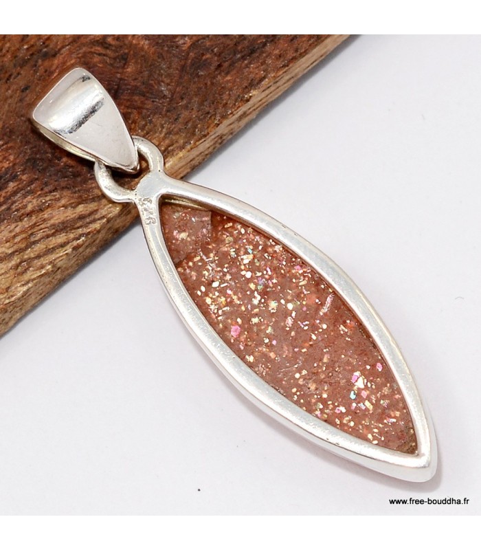 Pendentif Authentique Pierre du soleil marquise