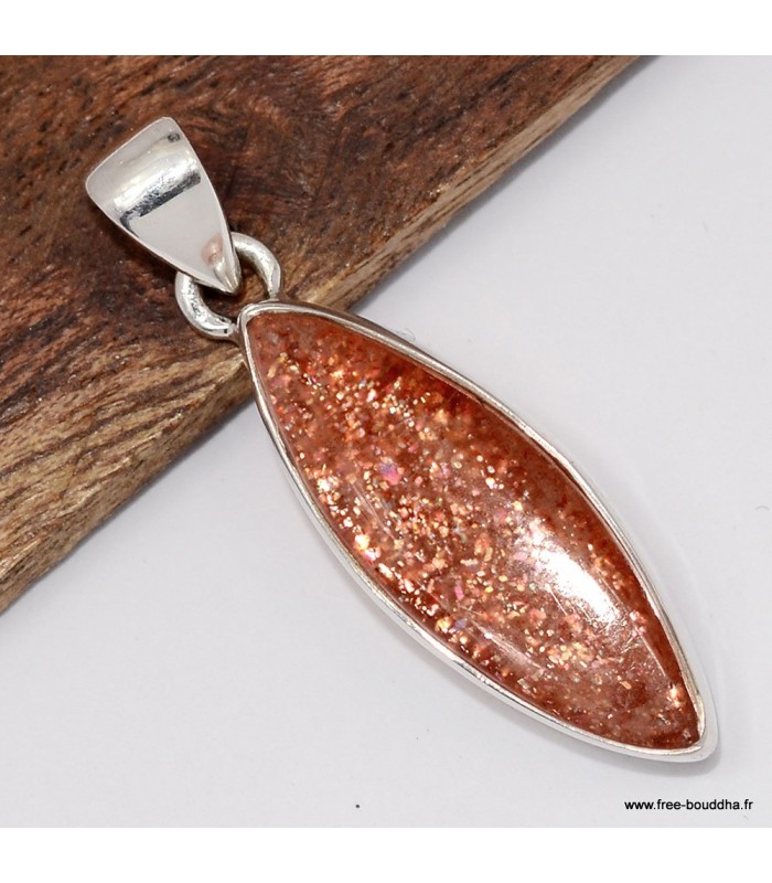 Pendentif Authentique Pierre du soleil marquise