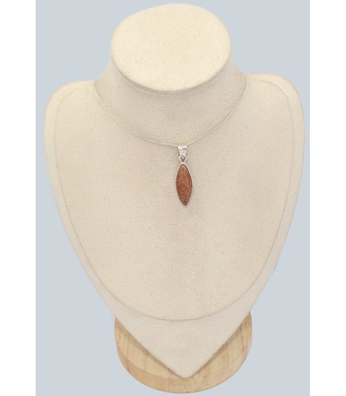Pendentif Authentique Pierre du soleil marquise