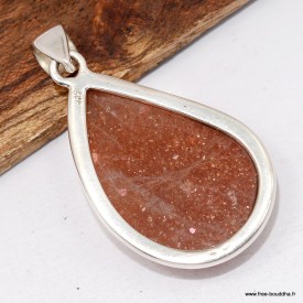 Pendentif Pierre du Soleil Authentique – Bijou argent massif 925