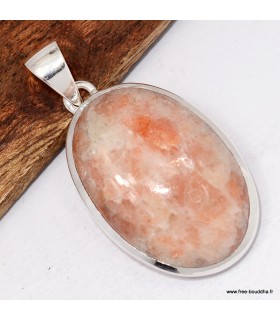 Pendentif Authentique Pierre du soleil forme ovale