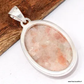 Pendentif Authentique Pierre du soleil forme ovale - Pendentifs pierres naturelles