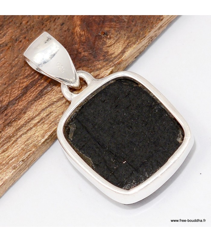 Pendentif Tourmaline noire authentique – Bijou argent massif 925