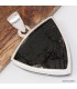 Pendentif Tourmaline noire brute du Brésil triangulaire et Argent 925