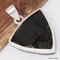 Pendentif Tourmaline noire brute du Brésil triangulaire et Argent 925