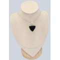 Pendentif Tourmaline noire brute du Brésil triangulaire et Argent 925