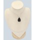 Pendentif Tourmaline noire goutte monté sur argent 925 poinçonné