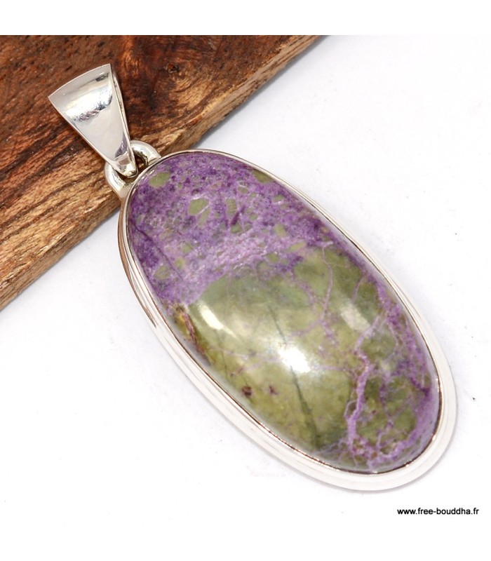 Pendentif atlantisite tasmanite certifié - argent 925