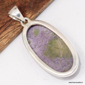 Pendentif atlantisite tasmanite certifié - argent 925