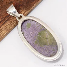 Pendentif Atlantisite Tasmanite oval - Bijoux en Stichite