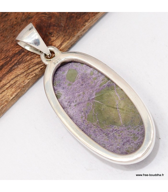 Pendentif atlantisite tasmanite certifié - argent 925