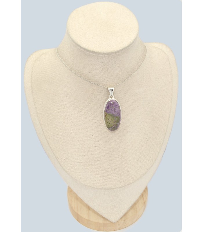 Pendentif atlantisite tasmanite certifié - argent 925