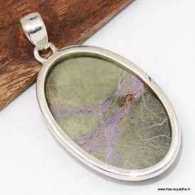 Gros Pendentif Atlantisite Tasmanite oval - Bijoux en Stichite