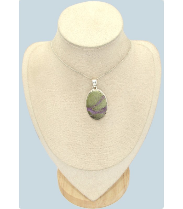 Pendentif atlantisite tasmanite certifié en argent 925