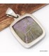 Pendentif atlantisite tasmanite carré certifié en argent 925