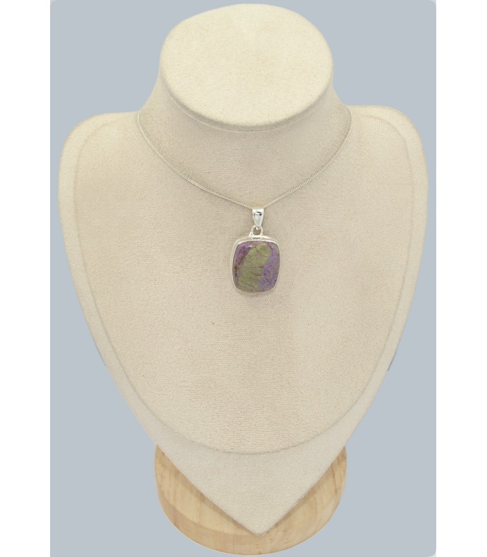 Pendentif tasmanite certifié en argent 925 - Envoi rapide