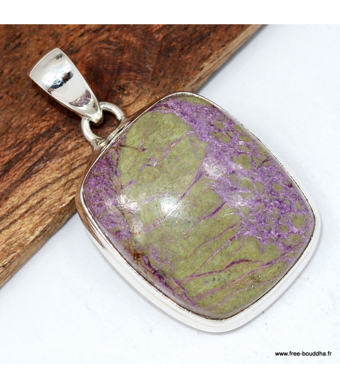 Pendentif tasmanite certifié en argent 925 - Envoi rapide