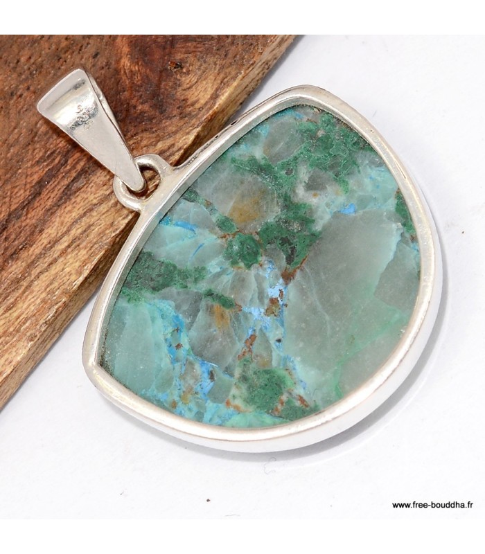 Pendentif Quantum Quattro bleu semi-rond – Argent 925 certifié