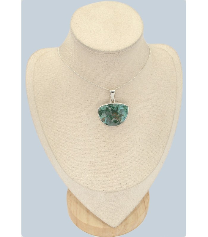 Pendentif Quantum Quattro bleu semi-rond – Argent 925 certifié