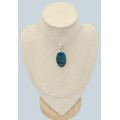 Apatite bleue naturelle – Pendentif carré argent 925 certifié lithothérapie