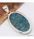 Apatite bleue naturelle – Pendentif carré argent 925 certifié lithothérapie