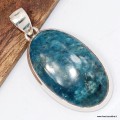 Apatite bleue naturelle – Pendentif carré argent 925 certifié lithothérapie