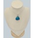 Apatite bleue naturelle – Pendentif goutte 4 cm en argent 925 certifié