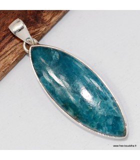 Pendentif marquise Apatite bleue néon