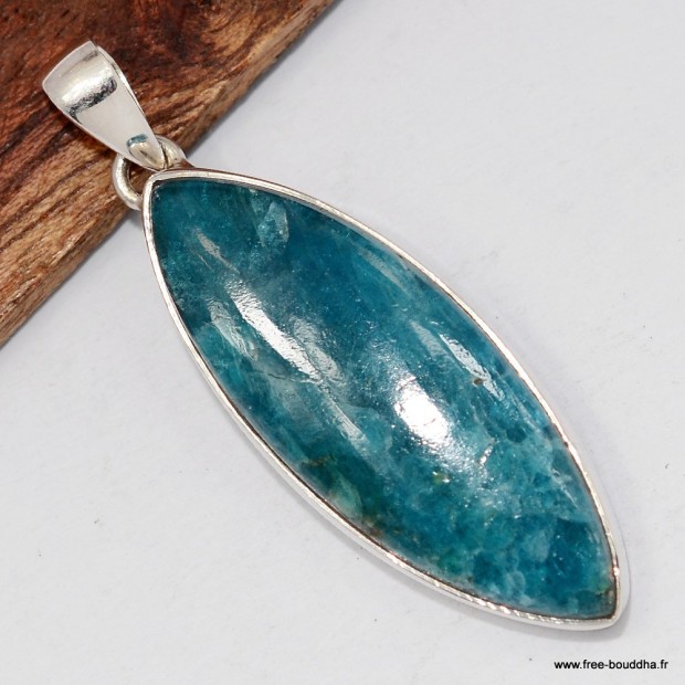Apatite bleue naturelle – Bijou marquise argent 925