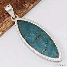 Pendentif marquise Apatite bleue néon - Pendentifs pierres naturelles