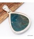Pendentif apatite bleue certifié en argent 925 forme goutte naturelle