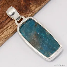 Pendentif Apatite bleue rectangulaire - Pendentifs pierres naturelles