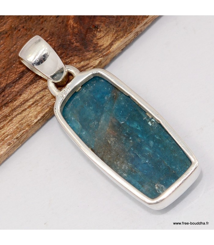 Pendentif Apatite bleue rectangulaire