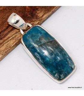Pendentif Apatite bleue rectangulaire