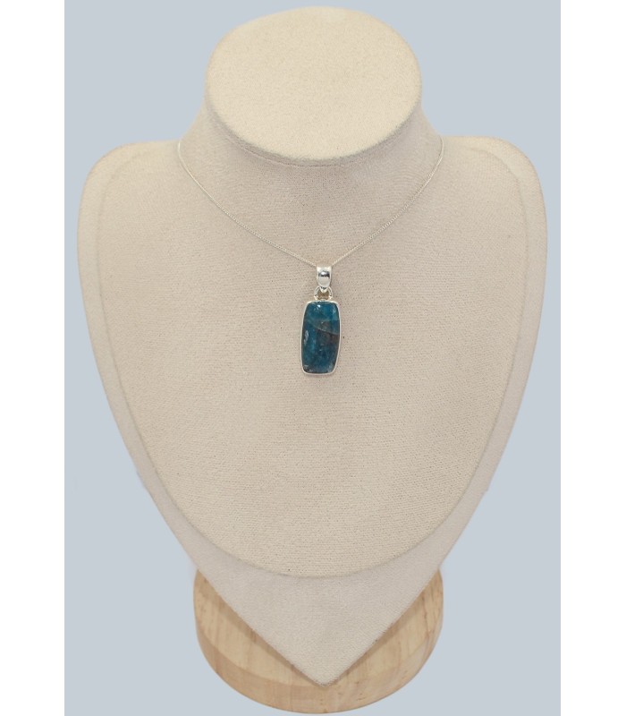 Pendentif Apatite bleue rectangulaire