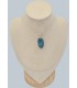 Pendentif apatite bleue certifié en argent 925 ovale naturel