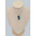 Pendentif ovale Apatite bleue - Pendentifs pierres naturelles