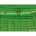 Grand drapeau bouddhiste Tara Verte en soie 1,9 m - Drapeaux tibétains