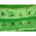 Grand drapeau bouddhiste Tara Verte en soie 1,9 m - Drapeaux tibétains