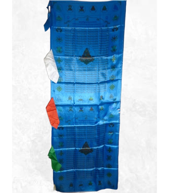 Drapeau bouddhiste en soie artisanale du Népal