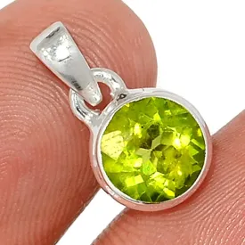Pendentif Péridot facetté forme ronde - Bijoux en Péridot