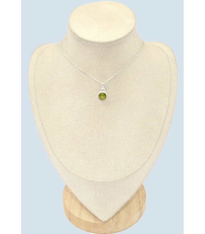Pendentif Péridot facetté authentique bijou argent 925 certifié