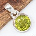 Pendentif Péridot facetté authentique bijou argent 925 certifié