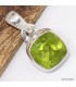 Pendentif Péridot facetté carré authentique certifié argent 925