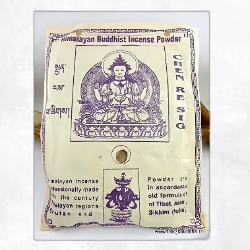 Encens tibétain naturel en poudre - Méditation Chenrezi - Objets rituels bouddhistes