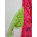 Grand drapeau bouddhiste Chenrezi en soie 1,9 m - Drapeaux tibétains