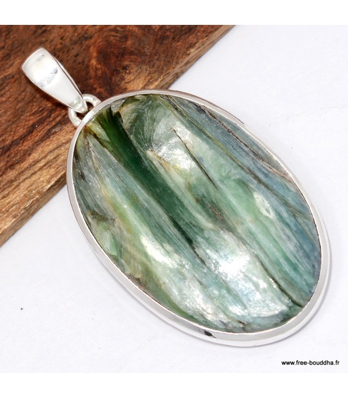 Gros Pendentif Cyanite Mermaid Sirène Argent 925