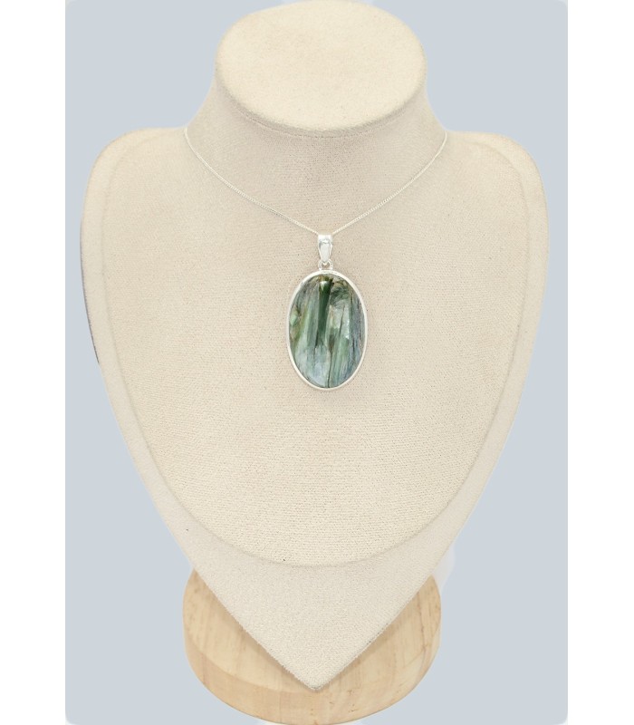 Gros Pendentif Cyanite Mermaid Sirène Argent 925