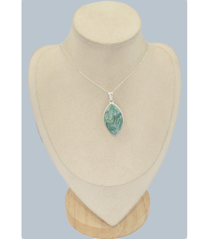 Pendentif marquise Cyanite Mermaid Sirène Argent 925